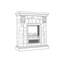 Faux-Stone Electric Fireplace, Rustic