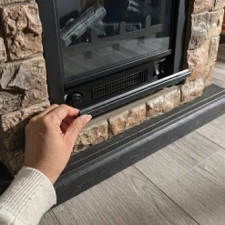 Faux-Stone Electric Fireplace, Rustic