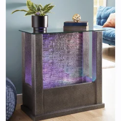 Faux-Stone Fountain Table