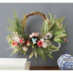 Fern Semi-Wreath with Nest