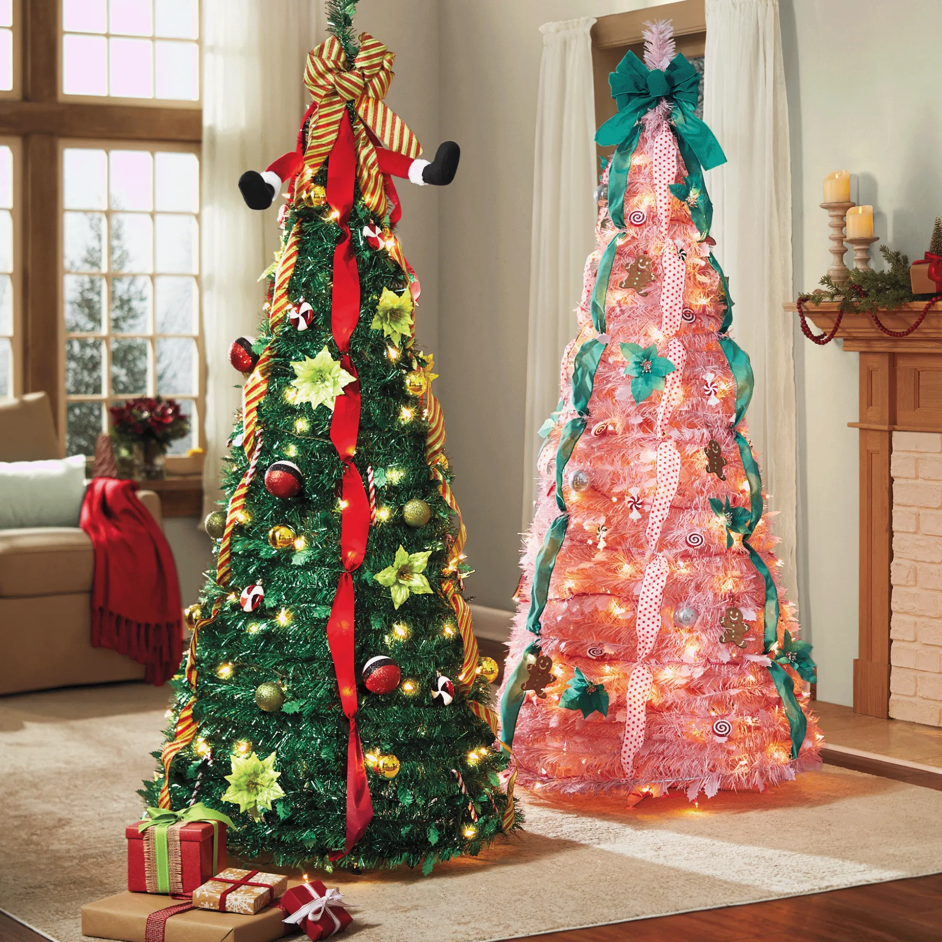 Festive Fun 6-Foot Lit Holiday Pop-Up Tree