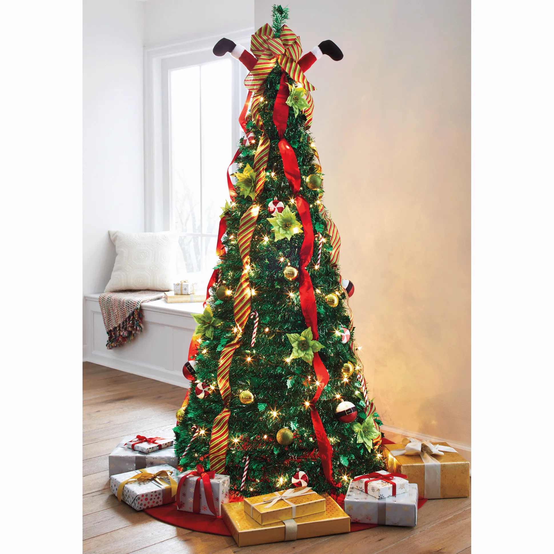 Festive Fun 6-Foot Lit Holiday Pop-Up Tree