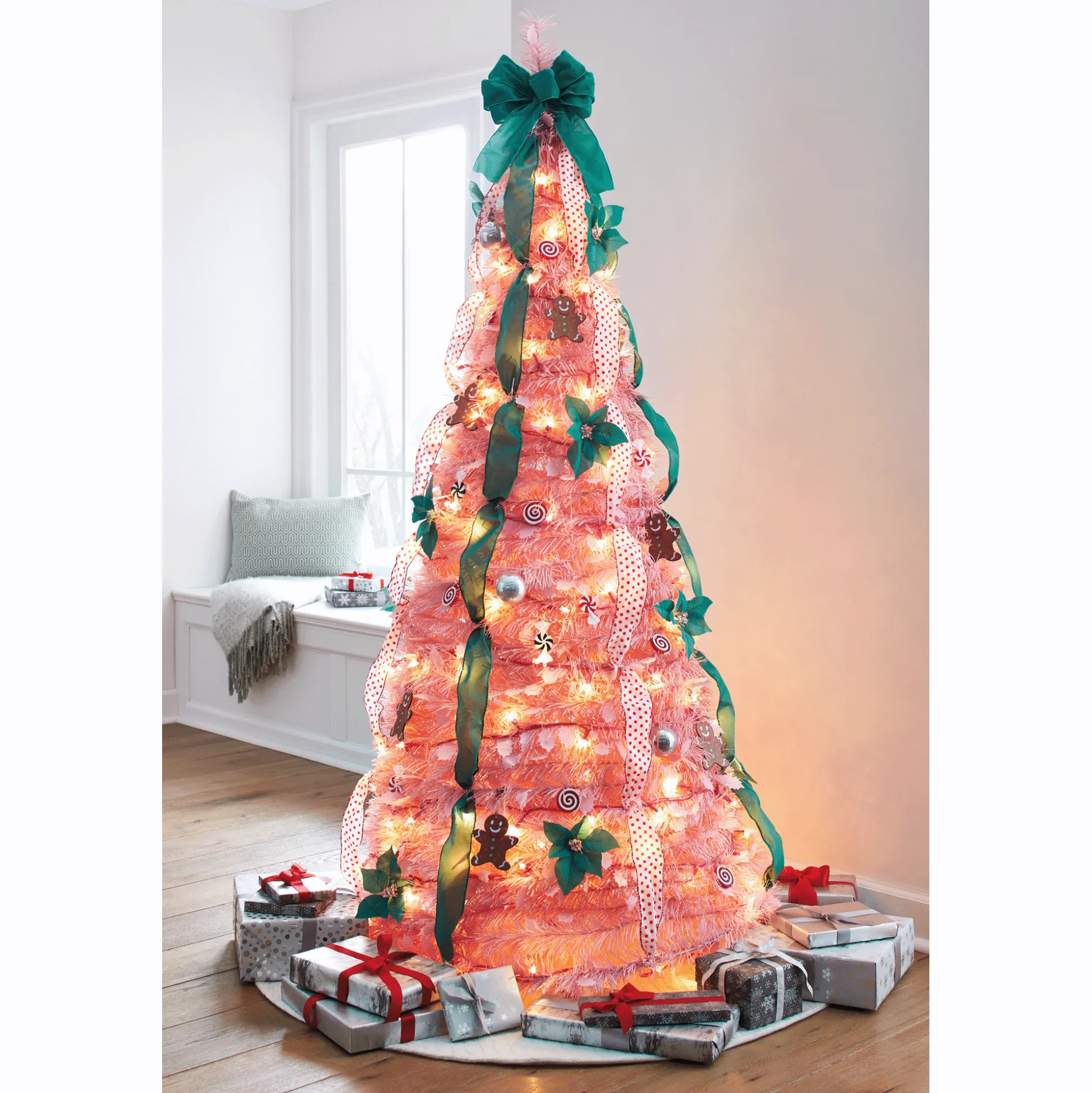 Festive Fun 6-Foot Lit Holiday Pop-Up Tree