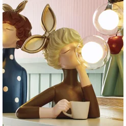 Figural Bubble Gum Lady Lamp