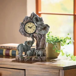 Figural Elephant Table Clock