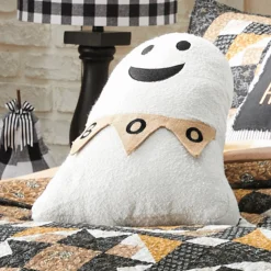 Figural Ghost Burlap Pillow