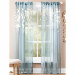 Floral Appliqued Window Panel