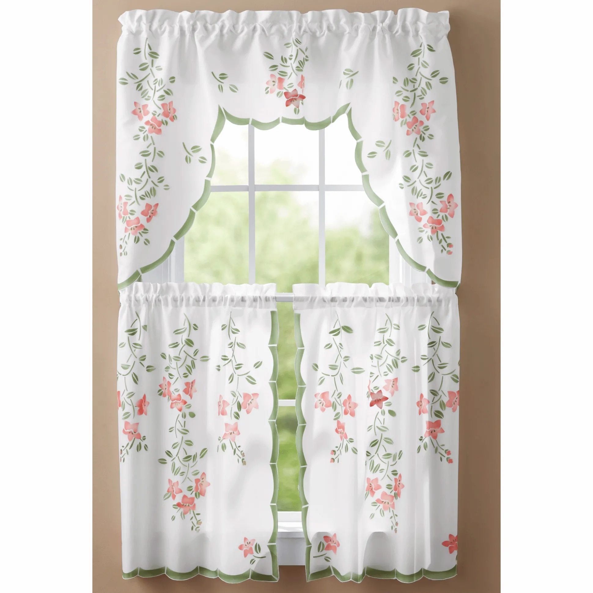 Floral Café Curtain Set