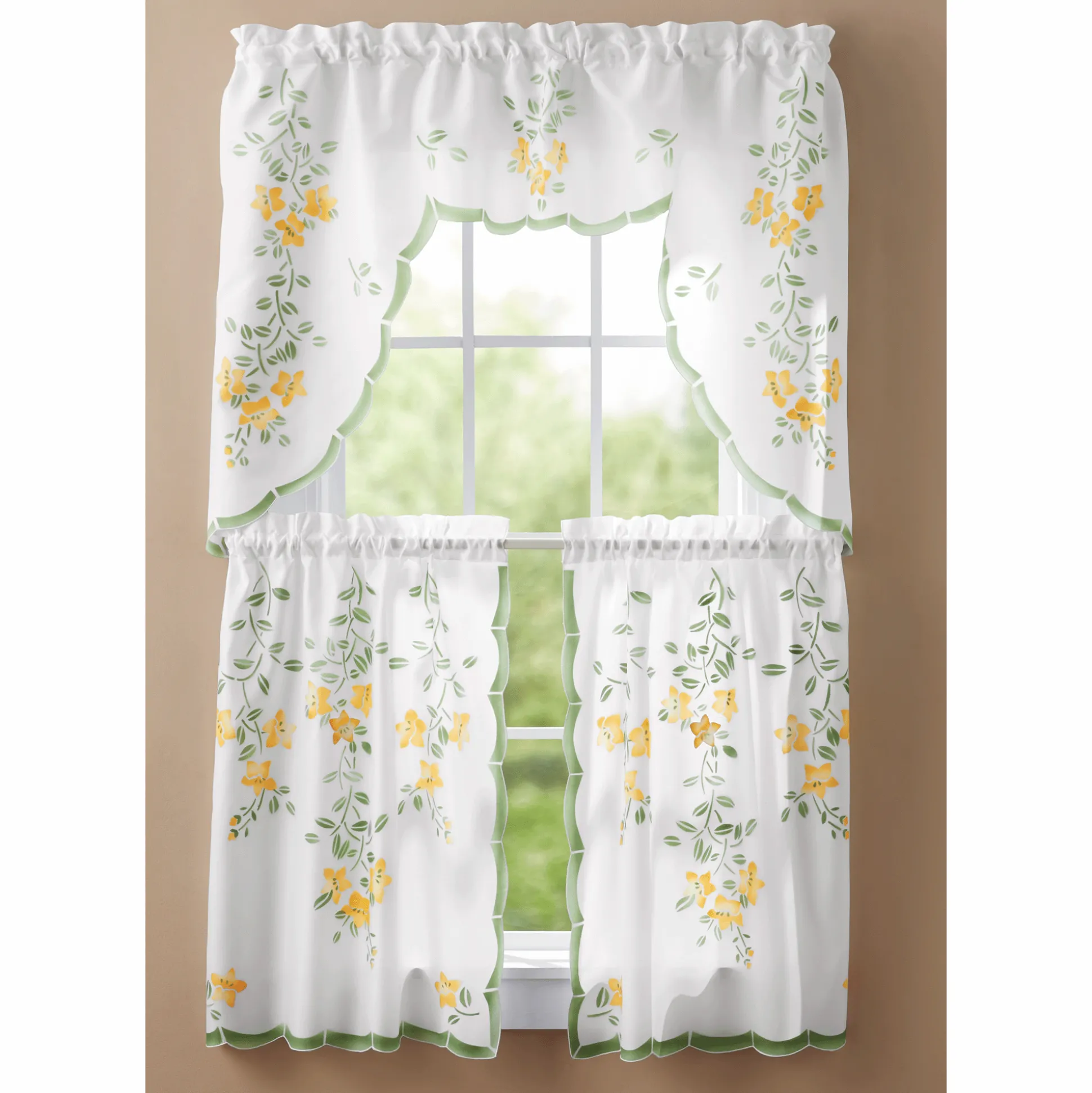 Floral Café Curtain Set