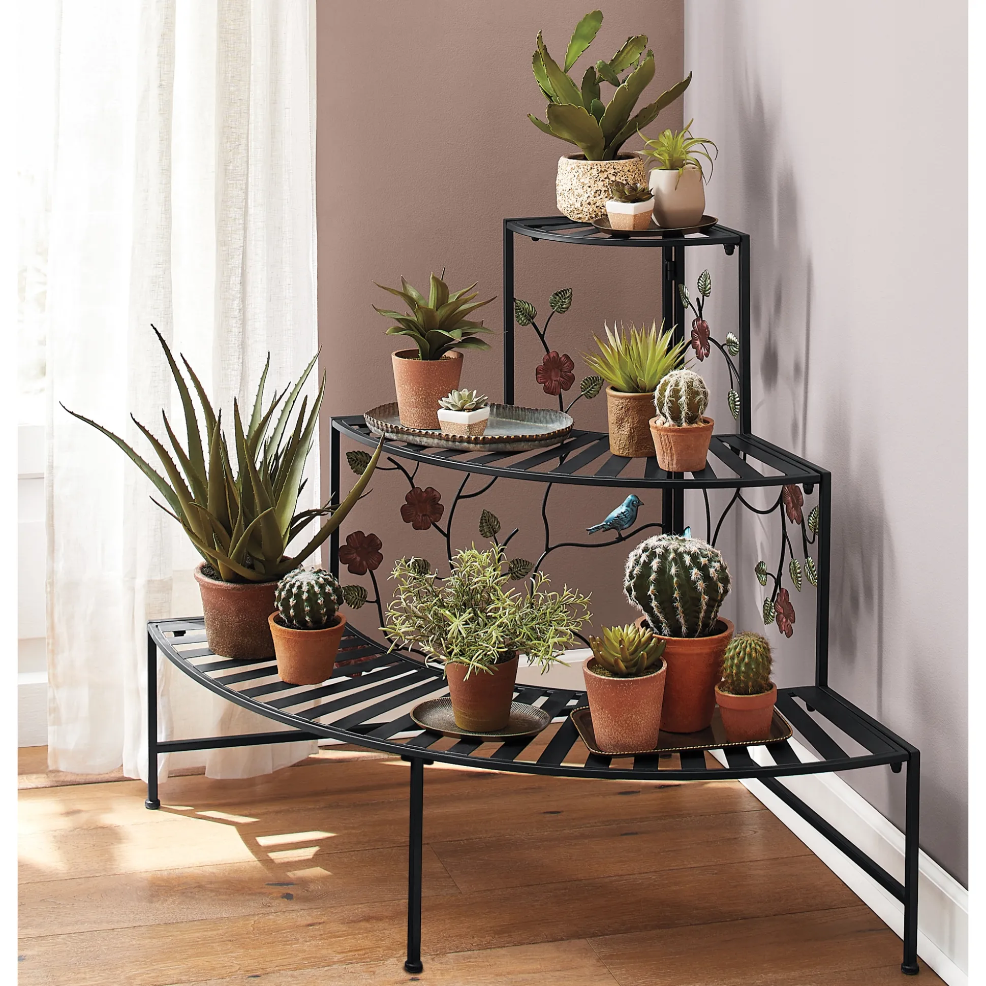Floral Corner Plant Stand