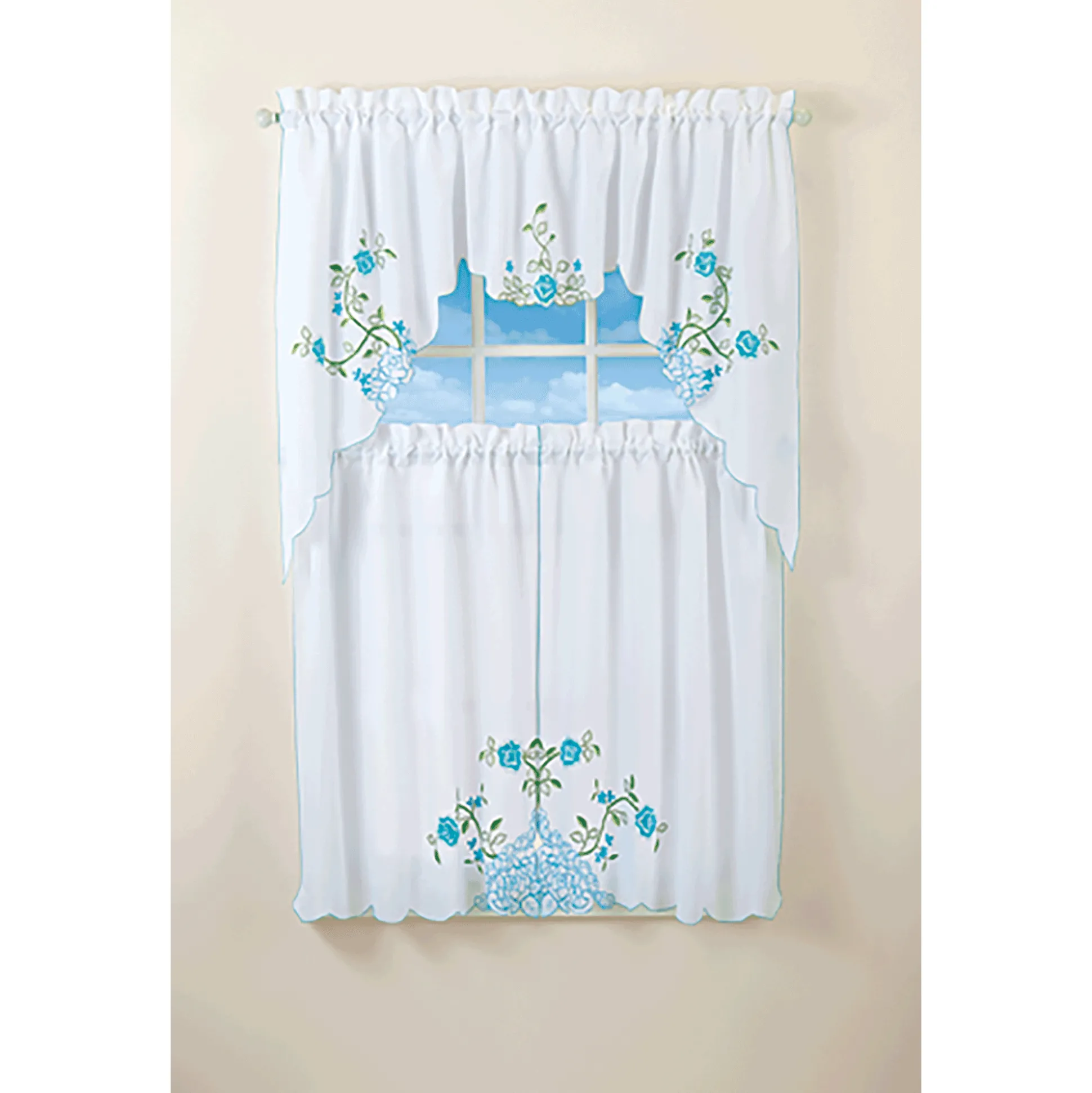 Floral Embroidered Curtain