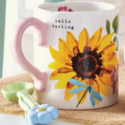 Floral Mug with Spoon