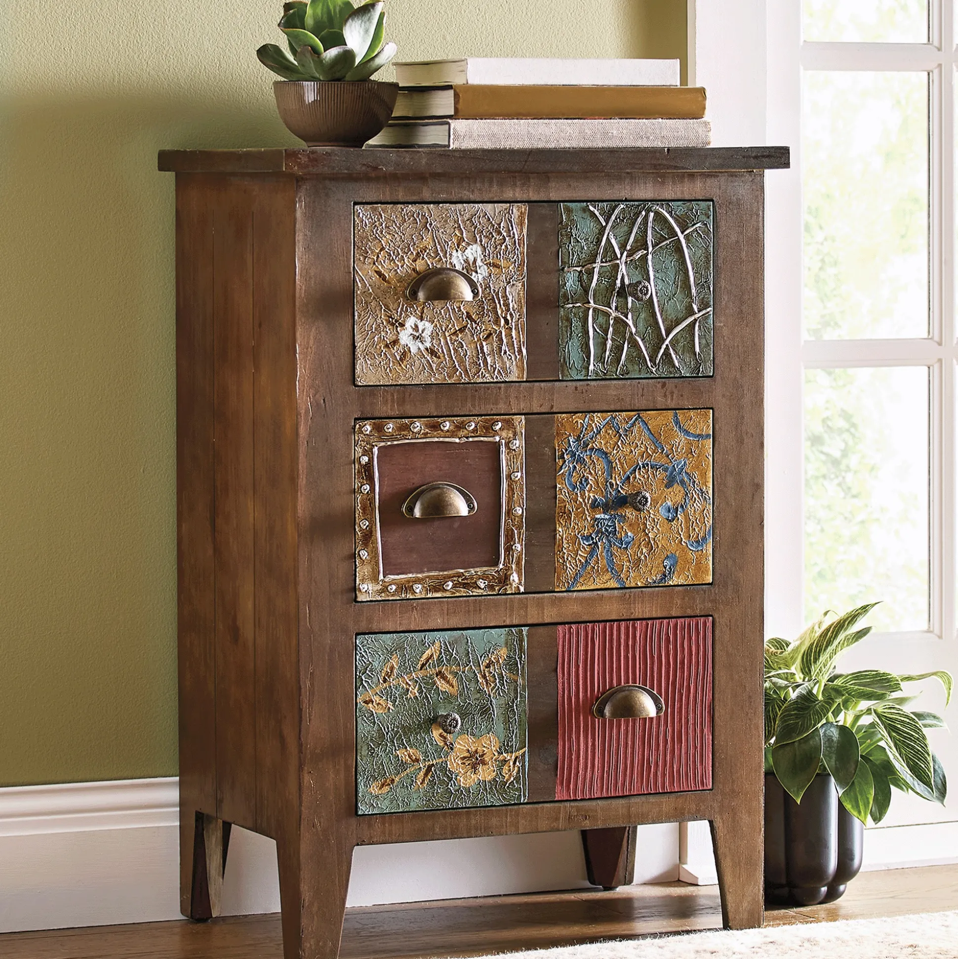 Flora Multicolored 3-Drawer Cabinet