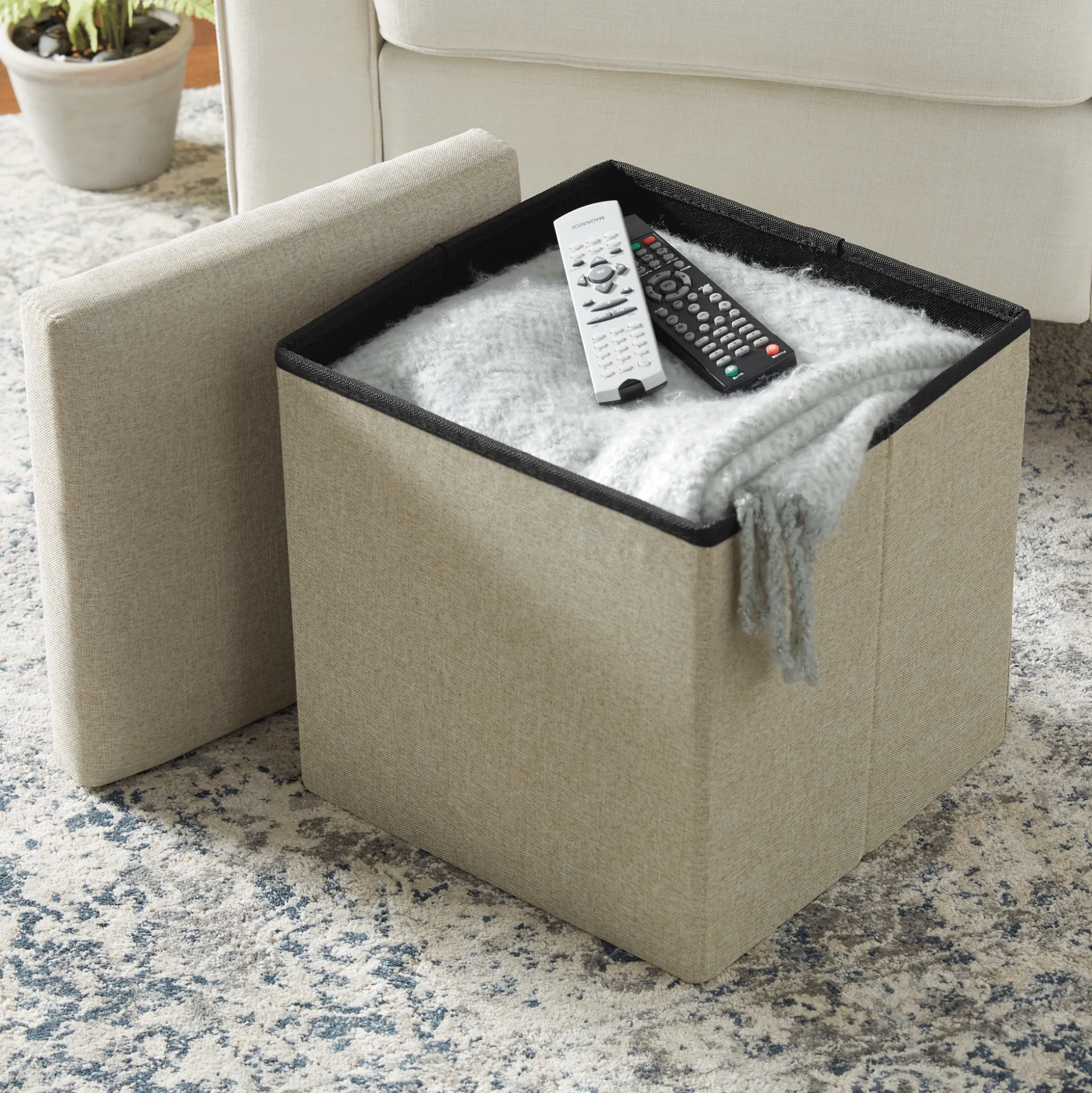 Folding Storage Ottoman