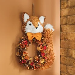 Fox Wood Curl Wall Wreath Hanging