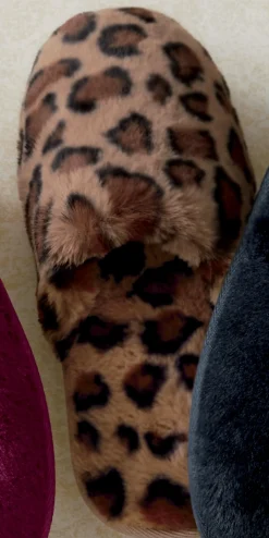 Furry Scuff Slipper for Women with Rubber Outsole and Memory Foam
