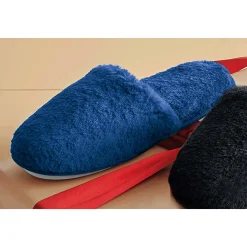 Furry Scuff Slipper for Women with Rubber Outsole and Memory Foam