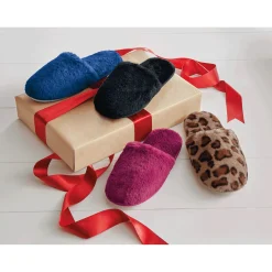 Furry Scuff Slipper for Women with Rubber Outsole and Memory Foam