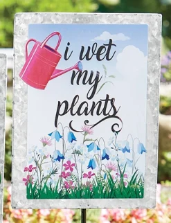 Galvanized Metal Garden Sign