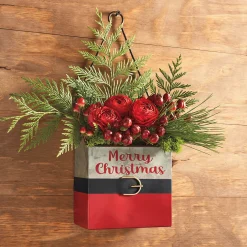 Galvanized Metal Santa Belt Hanging Bucket