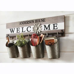 Galvanized Welcome Wall Storage