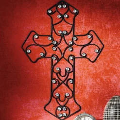 Gem Scroll Metal Cross