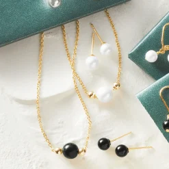 Gemstone Bead Necklace, Bracelet & Earring Set