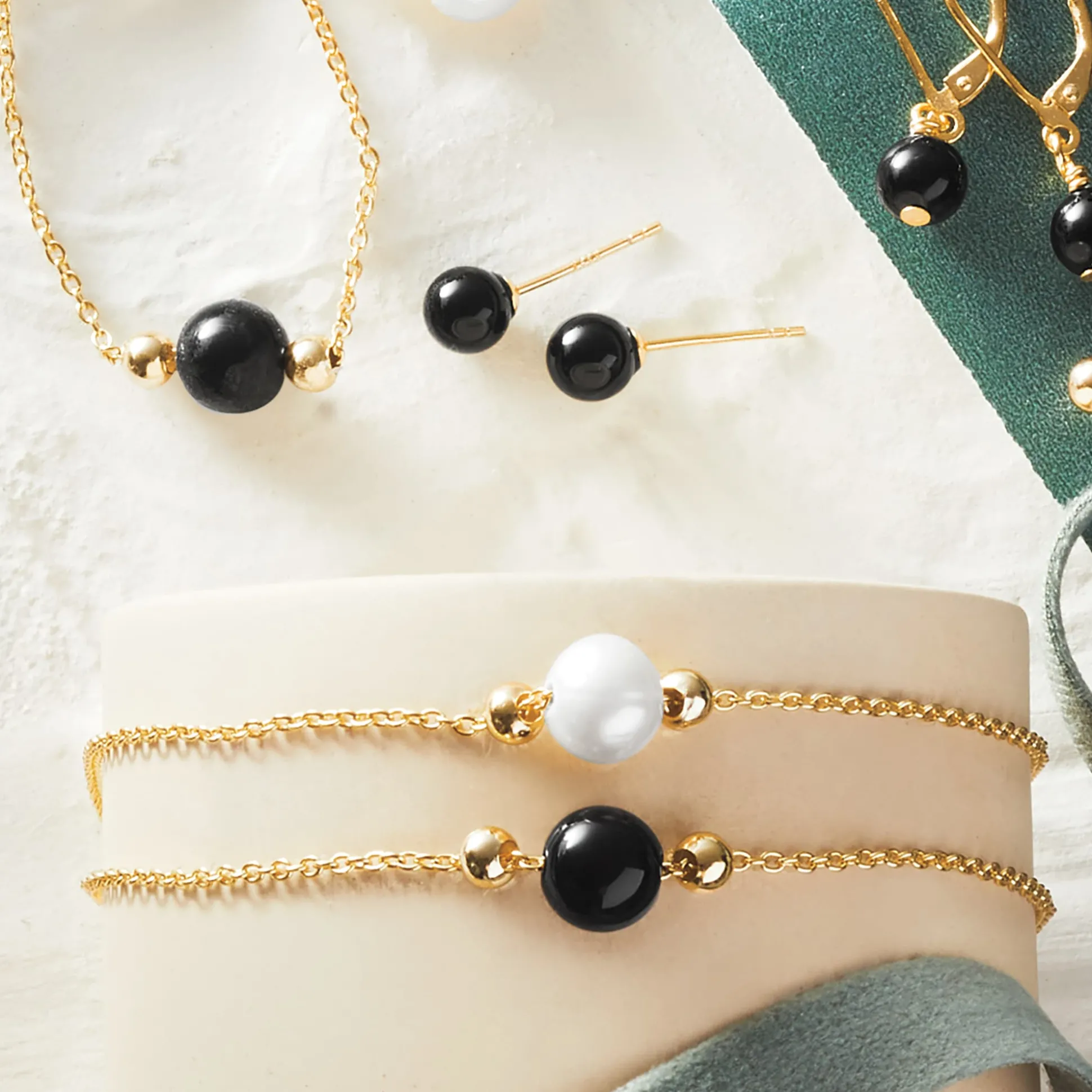 Gemstone Bead Necklace, Bracelet & Earring Set