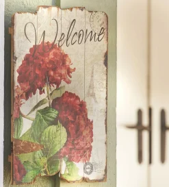 Geranium Welcome Sign