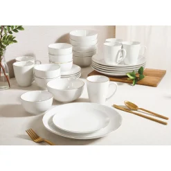 Gibson Home Ogalla 30-Piece Gold Banded Dinnerware Set