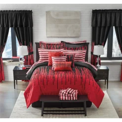 Gilda 30-Piece Complete Comforter and Curtain Set with 2 Coordinating Sheet Sets