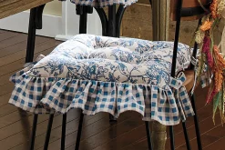 Gingham and Toile Chair Cushion