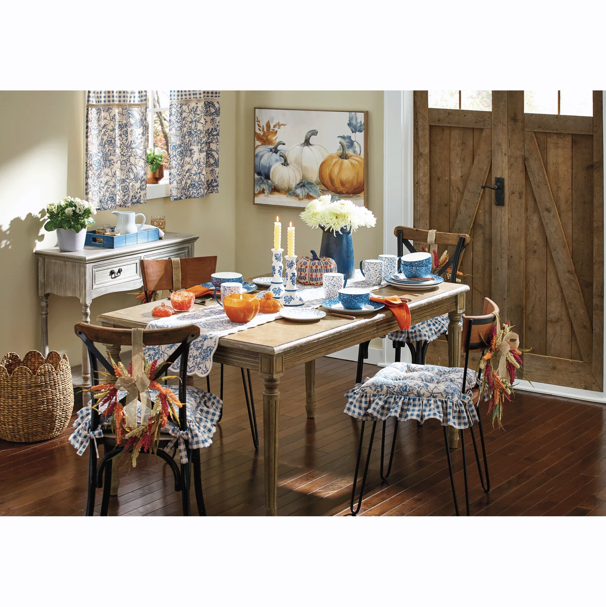 Gingham and Toile Quilted Runner