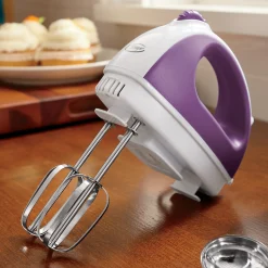 Ginny's Brand 5-Speed Hand Mixer with Storage Case for Cord and Attachments