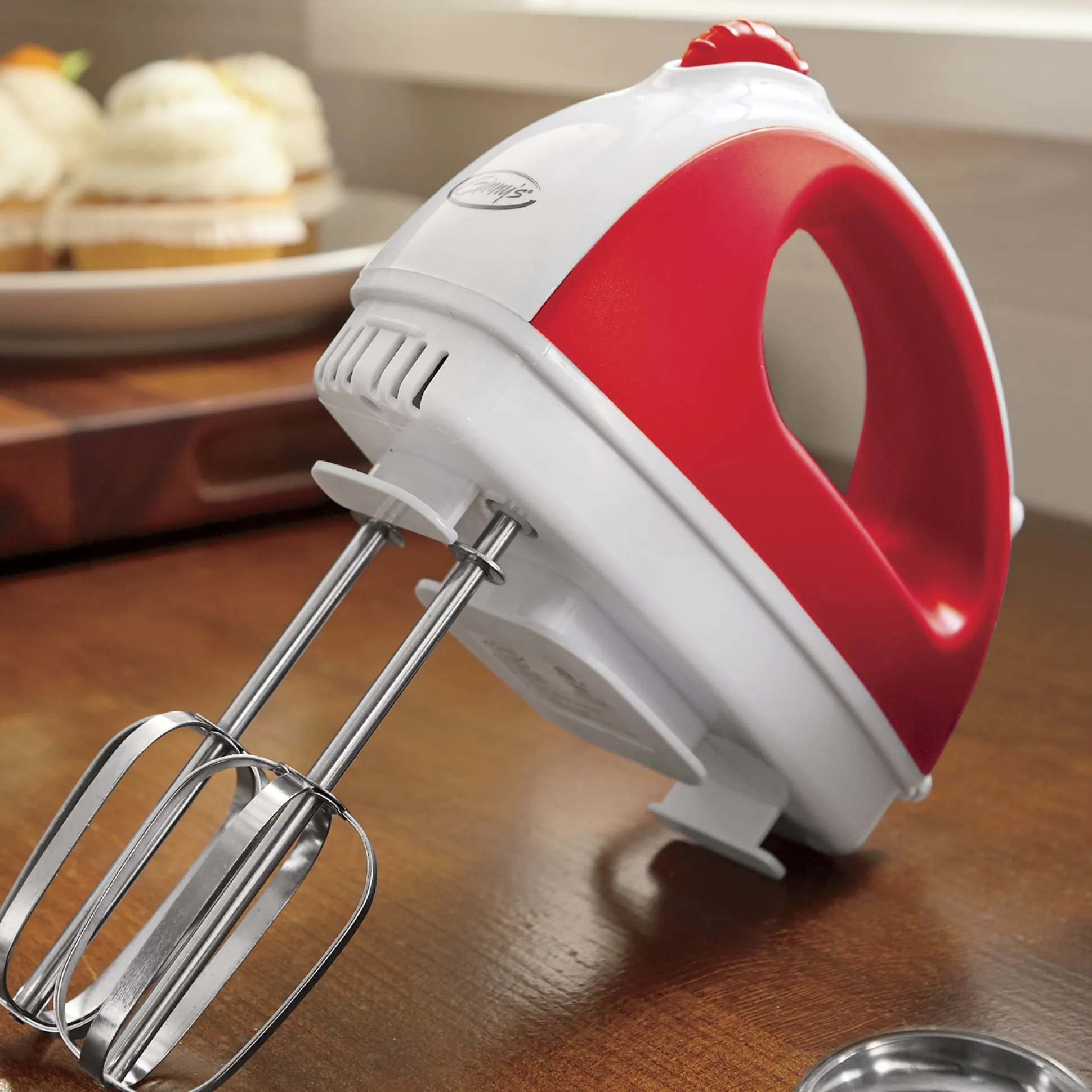 Ginny's Brand 5-Speed Hand Mixer with Storage Case for Cord and Attachments
