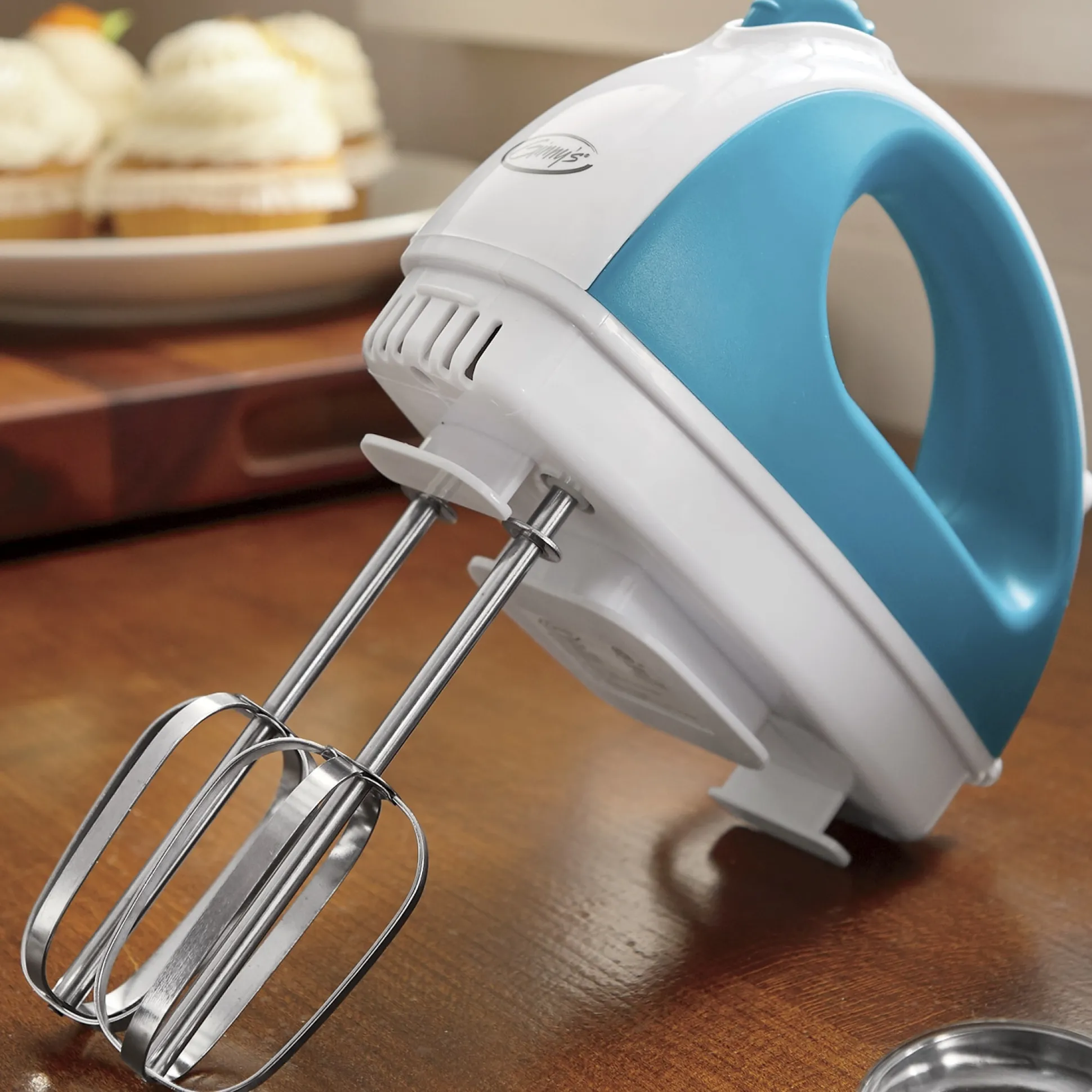 Ginny's Brand 5-Speed Hand Mixer with Storage Case for Cord and Attachments