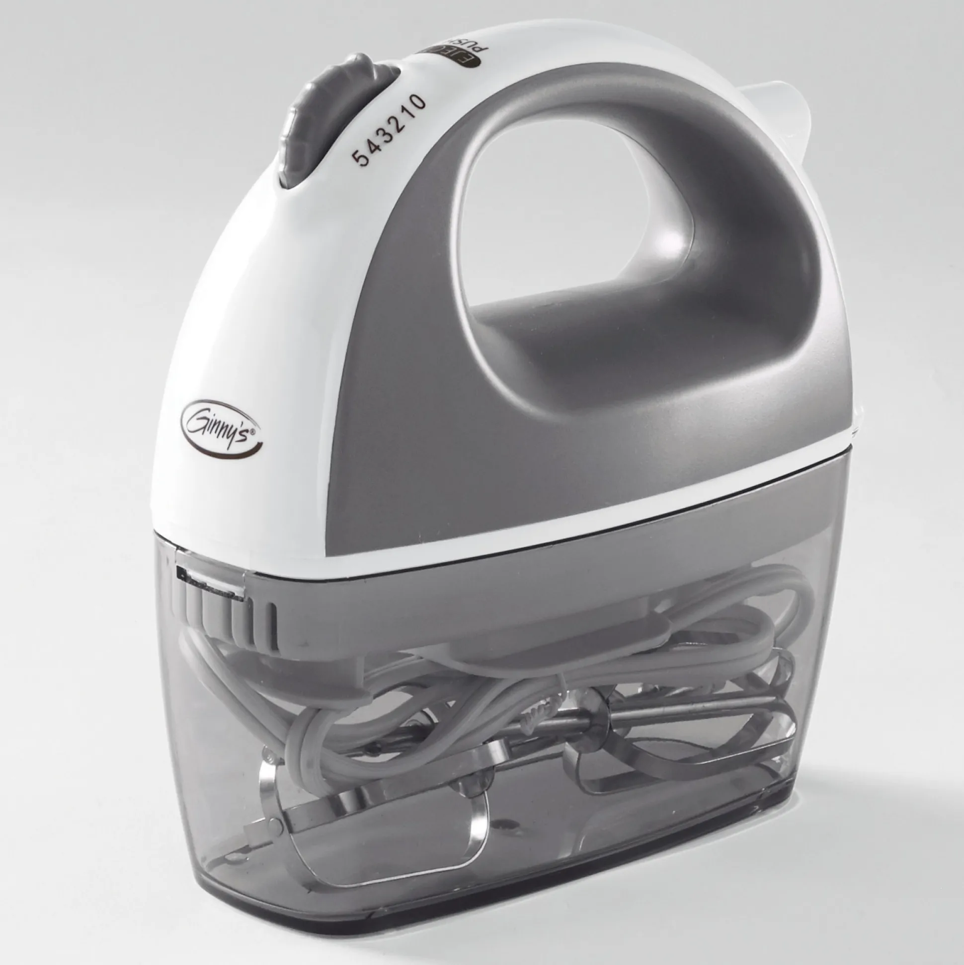 Ginny's Brand 5-Speed Hand Mixer with Storage Case for Cord and Attachments