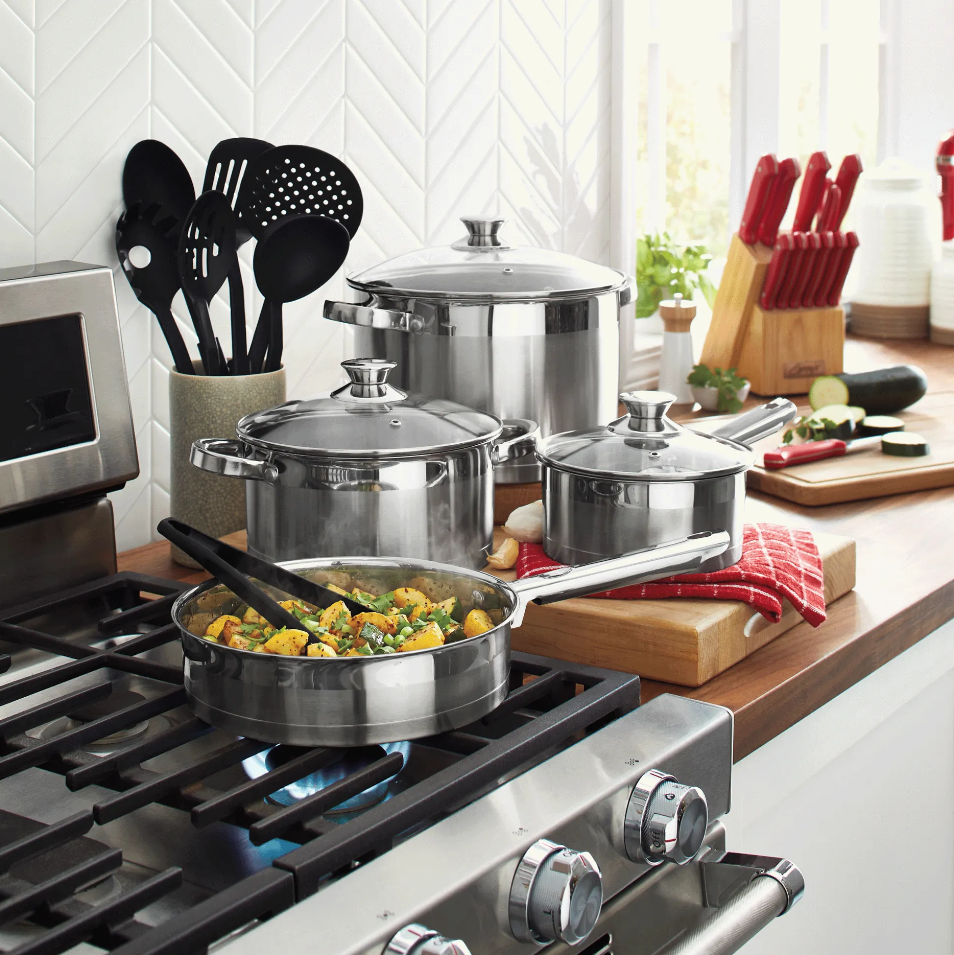Ginny's 14-Piece Stainless Steel Cookware Set