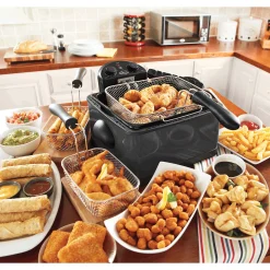 Ginny's 4-Quart Triple Basket Deep Fryer with Timer