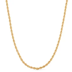 Gold 2.1mm Rope Chain Necklace