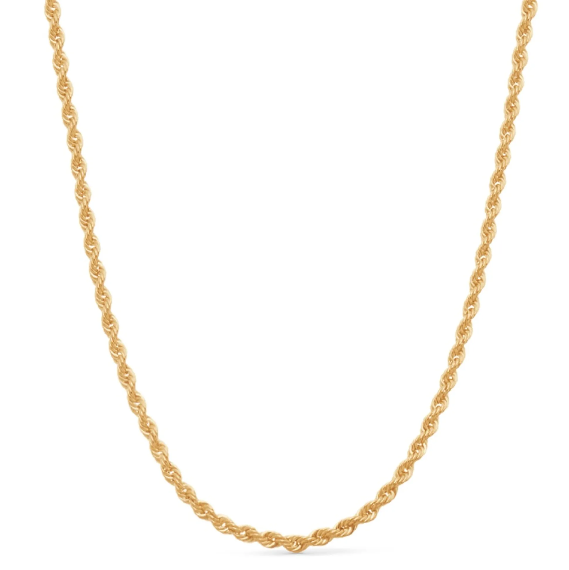 Gold 2.1mm Rope Chain Necklace