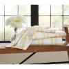 Gold Plaid Slub Texture Print Sheet Set
