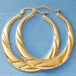 Gold Round/Twist Hoops