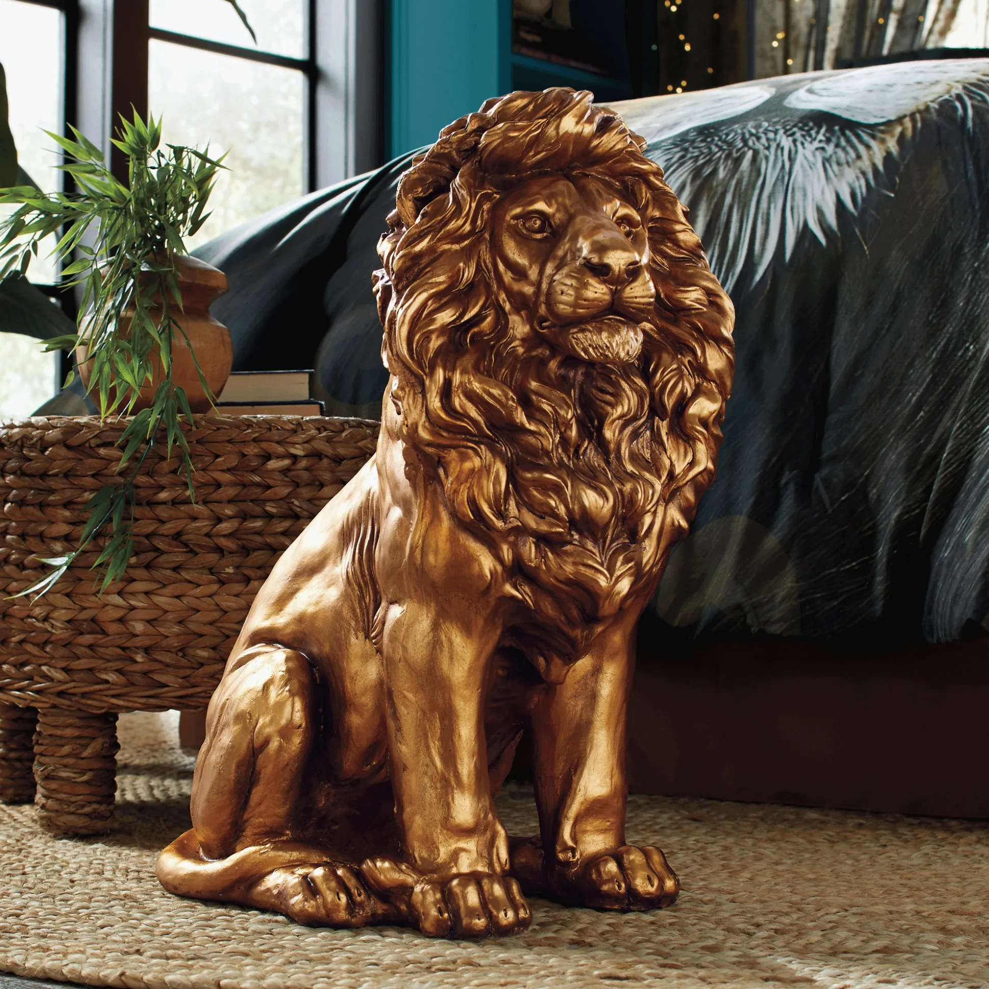 Goldtone Lion Statue