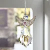 Goldtone Wing Glass Angel Hanging Figurine