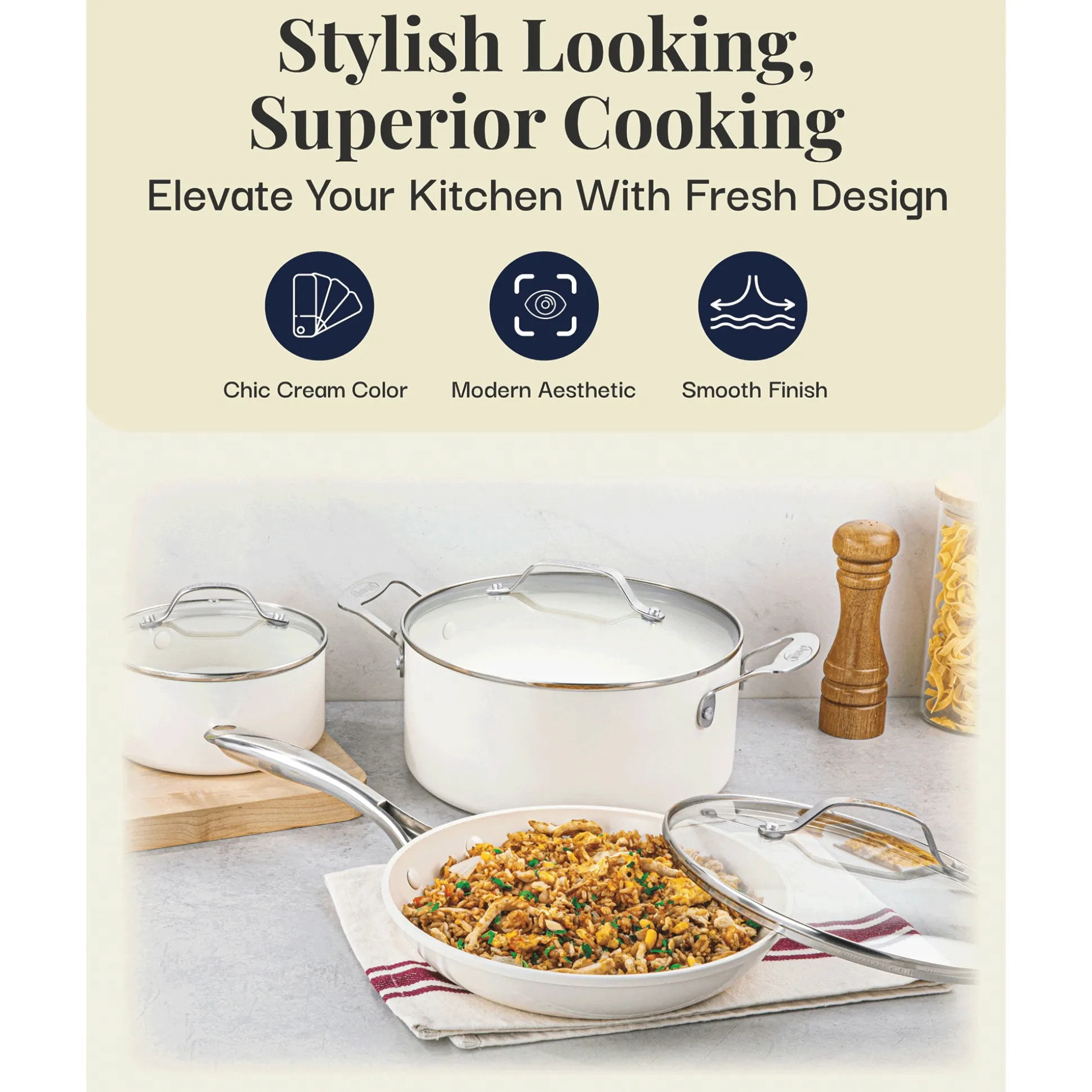 Gotham Steel Natural 12-Piece Ceramic Nonstick Cookware Set