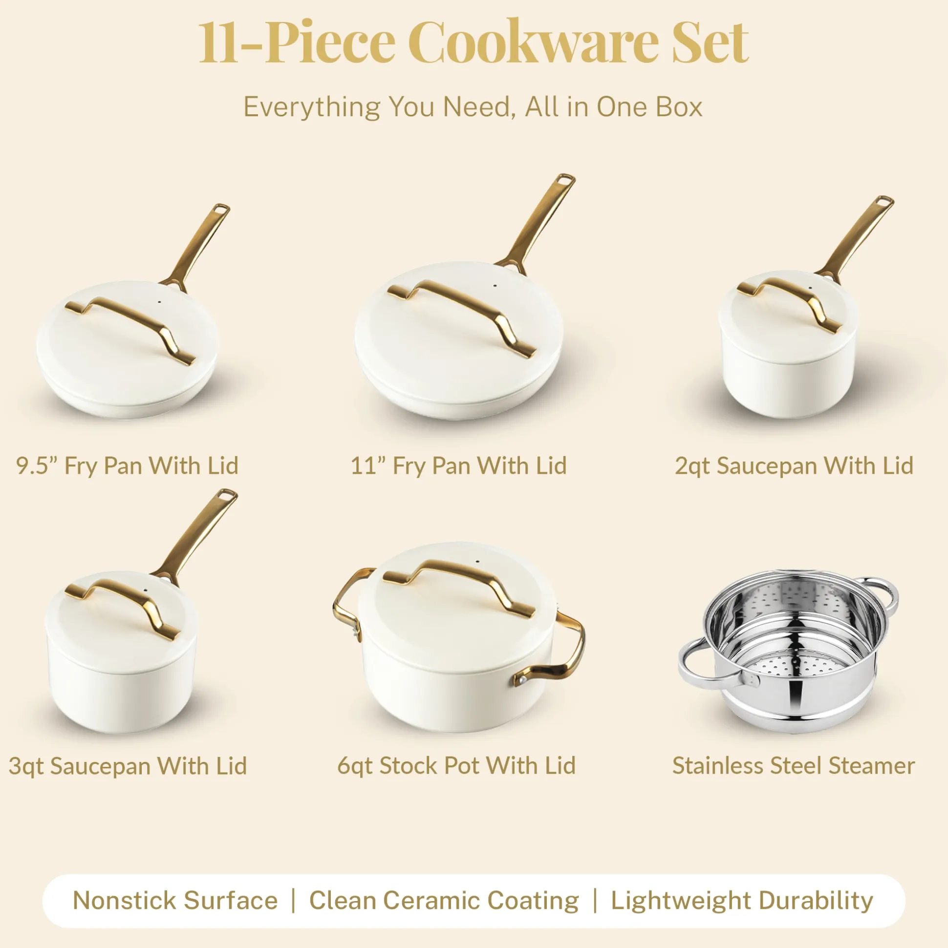 Gotham Steel 11-Piece Modern Kitchen Cookware Set