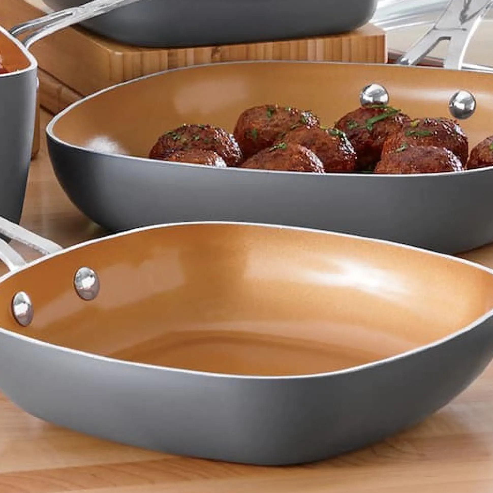 Gotham Steel 10-Piece Square Nonstick Cookware