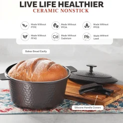 Gotham Steel 5-Quart Hammered Dutch Oven