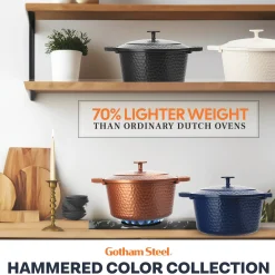 Gotham Steel 5-Quart Hammered Dutch Oven